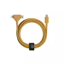 USB laidas native union Belt Cable Duo 1,5 m USB-C į USB-C/Lightning geltonas