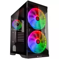 SILENOS PRO juoda versija su ARGB ventiliatoriumi ir grūdintu stiklu