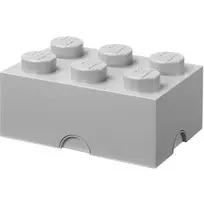 Laikymo dėžė Room Copenhagen LEGO Storage Brick 6, pilka – sukraunama žaislų ir aksesuarų organizavimo dėžutė