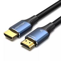 HDMI kabelis Vention 2.1 8K 2 m, pintas medvilninis apvalkalas, 48Gbit/s, 120 Hz, HDMI Type A kištukas–kištukas, mėlynas