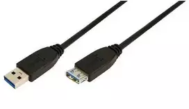LogiLink USB 3.0 prailginimo kabelis 2 m, USB A (vyriškas) – USB A (moteriškas), juodas