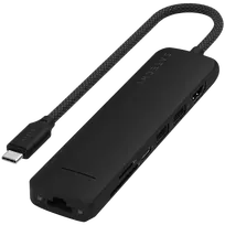 Satechi 7-in-1 USB-C Slim Multiport Adapter su Ethernet (USB-C PD, 2x USB-A, HDMI 4K, Ethernet, micro/SD kortelių skaitytuvas) (Juoda)