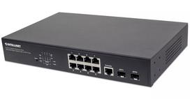 Valdomas jungiklis Intellinet 8 prievadų Gigabit Ethernet PoE+ su 2 SFP prievadais