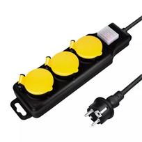 Prailginimo laidas LogiLink LPS253 1,5 m 3 AC lizdai lauko juoda geltona