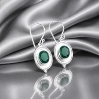 Green Onyx Gemstone 925 Sterling Silver Handmade Jewelry Dangle Earrings 1.5  For Anniversary Gift EE-1-14