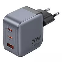 Vention GaN Įkroviklis FEXH0-EU 70W — 2x USB-C + 1x USB-A, PD 70W, 100–240V