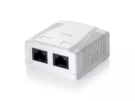 Equip 2 prievadų Cat.5e paviršinė montavimo dėžutė, RJ-45, 5e, balta, 59 mm, 29,5 mm, 61 mm