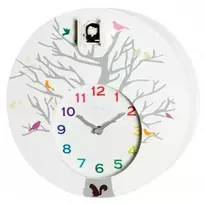NeXtime klok 2998wi Cuckoo Round sieninis laikrodis, 30x10 cm, baltas