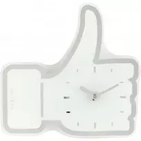 NeXtime klok 5185wi Mini Thumbs Up, 20.5x21 cm, sieninis, baltas/sidabrinis
