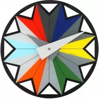 NeXtime laikrodis 8163 Circus, 43 cm skersmens, sieninis, juodas / įvairiaspalvis