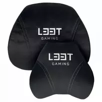 L33T Gaming 160382 Prabangus pagalvių rinkinys žaidimų kėdei, Atminties putos, Velvetas, Itin minkštas, Juodas