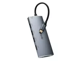 Equip USB-C 7 viename universalus adapteris, USB 3.2 Gen 1 (3.1 Gen 1) Type-C, 100 W, sidabrinis, MicroSD, SD, 4K Ultra HD, 30 Hz