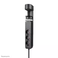 Neomounts DS22-840BL6 stalinis kištukinis lizdas su spaustuku ir USB-C bei USB-A prievadais – greitas įkrovimas