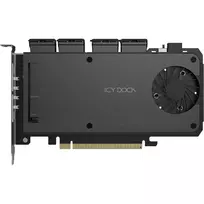 Adapterinė kortelė 4 x M.2 NVMe SSD kietųjų diskų dėžė, icy dock MB204MP-B