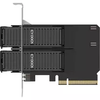 PCIe adapterių kortelė ICY BOX MB312M4P-B – 2× M.2 NVMe į PCIe 4.0 x8 (bifurkacija)