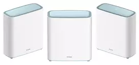 D-Link EAGLE PRO AI AX3200 belaidžių maršrutizatorių rinkinys (3 vnt.), baltas, tinklo sistema, 740 m², dviejų juostų (2,4 GHz / 5 GHz)
