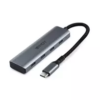 Lindy 43414 4 prievadų USB 3.2 Gen 2 Type-C šakotuvas, 4x USB-C, stalinis