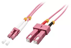 Skaidulinis optinis kabelis Lindy 46360 1 m OM4 LC–SC, 50 µm šerdis, rožinis