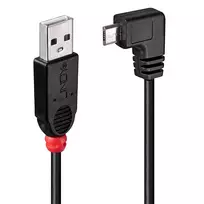 Lindy 0,5 m USB 2.0 laidas - USB A į Micro-B, 90 laipsnių kampas
