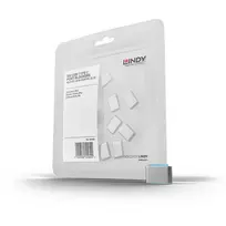 Lindy USB Type C prievadų blokatoriai be rakto, mėlyni, 10 vnt. pakuotė