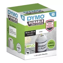 DYMO Durable etiketės LabelWriter | 104 mm x 159 mm | Balta polipropileno | 200 vnt. | Atsparios drėgmei ir cheminėms medžiagoms