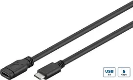 MicroConnect USB3.1CC1EX USB prailginimo laidas USB 3.2 Gen 1 (3.1 Gen 1) 1 m USB-C juodas