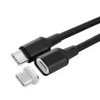Microconnect USB3.1CC1-MAGNET USB-C laidas su magnetinėmis jungtimis, 1 m, juodas