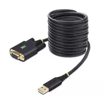 StarTech.com 10ft (3m) USB į RS232 nuosekliojo prievado adapterio laidas, keičiami DB9 varžtai/veržlės, COM išlaikymas, USB-A į RS232, FTDI, 4 lygio ESD apsauga, Windows/macOS/ChromeOS/Linux – tvirta TPE konstrukcija