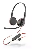 HP Poly Poly Blackwire C3225 USB - 3200 serijos ausinės - ant ausų - laidinės - USB, 3,5 mm kištukas - triukšmo izoliacija (209747-101)