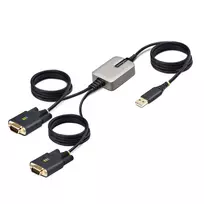 StarTech.com 13ft (4m) 2 prievadų USB į RS232 adapterio kabelis, keičiami DB9 varžtai/veržlės, COM išlaikymas, USB-A į DB9 RS232, FTDI, 4 lygio ESD apsauga, Windows/macOS/ChromeOS/Linux – tvirta TPE konstrukcija