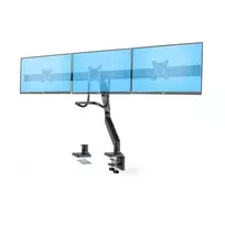 StarTech.com Trijų monitorių stalinis laikiklis su skersiniu, iki 27 colių ekranams, VESA 75x75/100x100, beįrankis reguliavimas, C formos spaustuvas/įvorė, spyruoklinė ranka