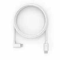 Compulocks 6ft USB-C vyriškas į 90 laipsnių Lightning įkrovimo laidas, stačiu kampu, baltas
