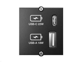 Kištukinis lizdas su USB A ir USB C Bachmann 917.227 juodas IP20 250V