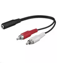 Microconnect AUDALH02 garso kabelis 0.2 m 2 x RCA 3.5 mm raudonas