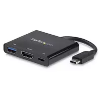 StarTech.com USB-C kelių prievadų adapteris su HDMI - USB 3.0 prievadas - 60W PD - Juodas