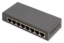Nevaldomas jungiklis Digitus 8 prievadų Gigabit Ethernet 10/100/1000 metaliniame korpuse