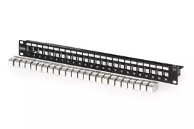 Modulares Patchpanel, 24-Port, bestückt mit 24x DN-93615 (schwarz, 1 HE, Rack Mount, geschirmt)