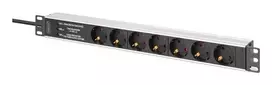 DIGITUS DN-95441 maitinimo paskirstymo blokas PDU 7 AC lizdų 1U juodas sidabrinis