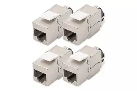 Digitus Cat. 6A ekranuotas Keystone modulis 4 vnt sidabrinis RJ-45