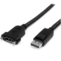 StarTech.com 3ft (1m) Panel Mount DisplayPort kabelis – 4K x 2K – DisplayPort 1.2 ilginimo kabelis, vyriškas į moterišką – DP vaizdo plėtimo laidas su skydelio montavimo DP jungtimi – DP monitoriaus kabelis