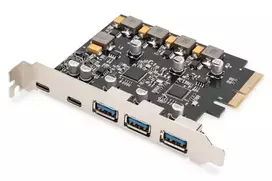 PCIe kortelė Digitus 2x USB-C 3x USB-A