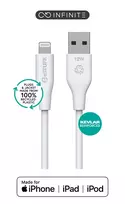 Lightning laidas eSTUFF ES601170 1m USB A 2,4A 5V baltas