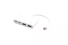 USB šakotuvas eSTUFF USB-C į 2 x USB 3.0 ir 2 x USB-C 3.1 10000Mbit/s baltas