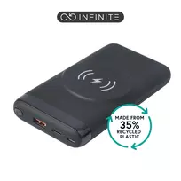 eSTUFF ES641042 nešiojamas įkroviklis (power bank) Lithium Polymer (LiPo) 10000 mAh, belaidis įkrovimas, juoda