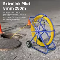 Kabelių traukimo pilotas Extralink EX.30905 8 mm stiklo pluošto FRP strypas, 250 m, geltonas