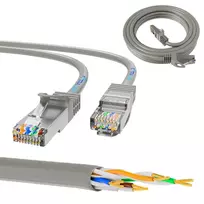 Extralink LAN Patchcord Kat.5e RJ-45 U/UTP 0,5 m pilkas