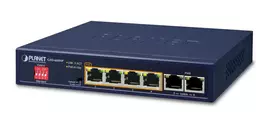 PLANET GSD-604HP - tinklo jungiklis - 4 x 10/100/1000 (PoE+) + 2 x 10/100/1000 (Uplink) - stalinis - PoE+ (55 W) (GSD-604HP)