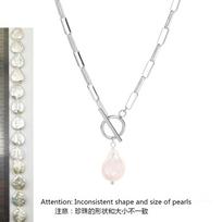 New Luxury Stainless Steel Waterdrop Gemstone OT Buckle Necklace Party 40+5cm