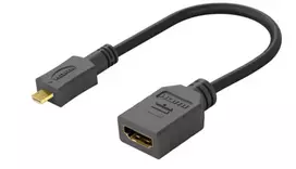 MicroConnect HDM19F19MMC lyties keitiklis HDMI Micro (Type D) – HDMI, juodas