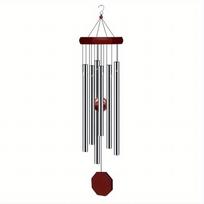 Metal Wind Chimes: 6 Tubes Aluminum, Wooden Hanging Ornament, No Battery Required - Perfect for Your Garden
